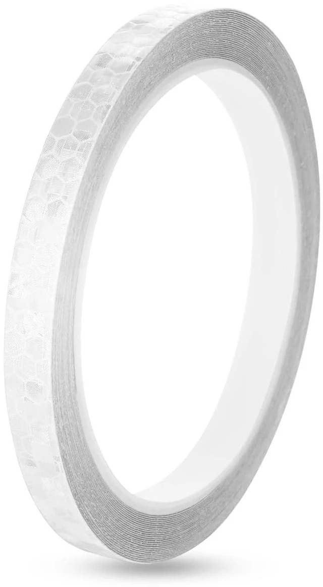 Main image of Reflective Tape,0.4'' x 26ft Thin Reflective Tape for Bikes,Waterproof Self-Adhesive Reflective Strip Roll,Outdoor High Visibility Safety Warning Glow for Vehicles Bike Scooter Helmet (White)