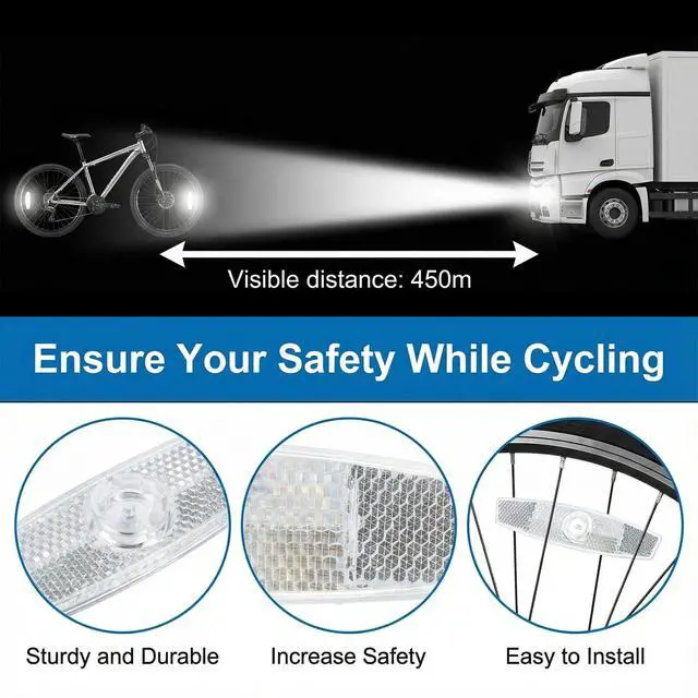 Alt view image 3 of 7 - 2 Pack Bike Spoke Reflectors, Safety Warning Reflector Bicycle Wheel Reflectors, Bike Front and Rear Reflector for Night Cycling Mountain Bikes Road Bikes