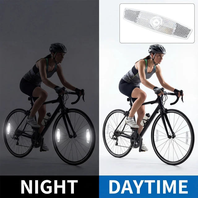 Alt view image 5 of 7 - 2 Pack Bike Spoke Reflectors, Safety Warning Reflector Bicycle Wheel Reflectors, Bike Front and Rear Reflector for Night Cycling Mountain Bikes Road Bikes