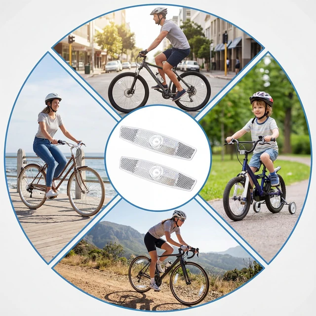 Alt view image 6 of 7 - 2 Pack Bike Spoke Reflectors, Safety Warning Reflector Bicycle Wheel Reflectors, Bike Front and Rear Reflector for Night Cycling Mountain Bikes Road Bikes