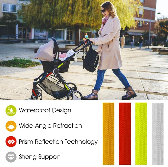 Alt view image 3 of 7 - 20-Pack Type B Reflective Tape | Weatherproof adhesive; high reflectivity; for cars, trucks, trailers, bikes