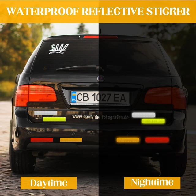 Alt view image 6 of 7 - 20-Pack Type B Reflective Tape | Weatherproof adhesive; high reflectivity; for cars, trucks, trailers, bikes
