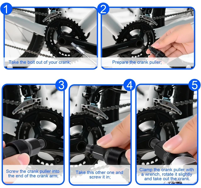Alt view image 5 of 7 - ptiysta Bicycle Crank Puller & Bottom Bracket Tool | Heavy-Duty Steel; Removes Crank Arms, Adjusts Bottom Brackets. Compact For Bike Repair Kits. For MTB And Road Bikes