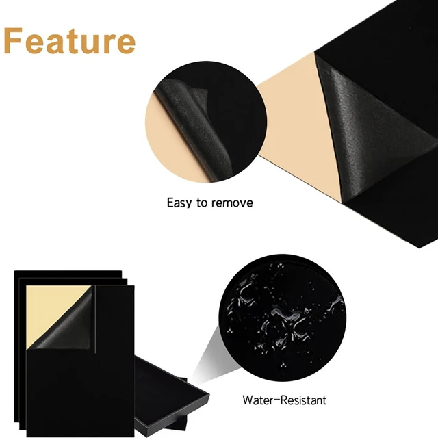 Alt view image 3 of 7 - 3-Pack Self-Adhesive Felt Sheets, Peel & Stick, A4 Size (8.3" x 11.8", Black)