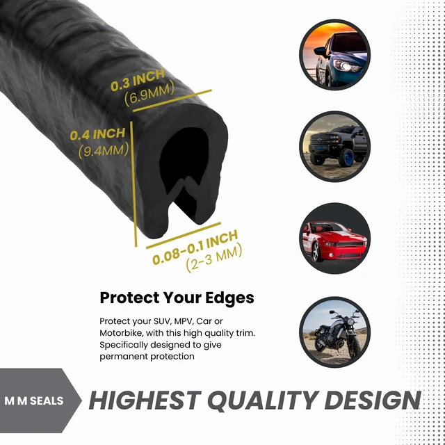 Alt view image 2 of 6 - Trim Black Small, Fits Edge 1/16 to 1/8 Inch, Length 10 Feet (3 Meter)