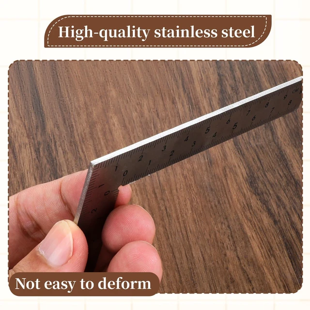 Alt view image 5 of 7 - 2pcs Stainless Steel L Shaped Ruler 90 Degree Right Angle Double Sided Ruler Sliver Metal Square Right Angle Rulers with Clear Scale Square Framing Measuring Tool for Engineer 2 inch by 4 inch