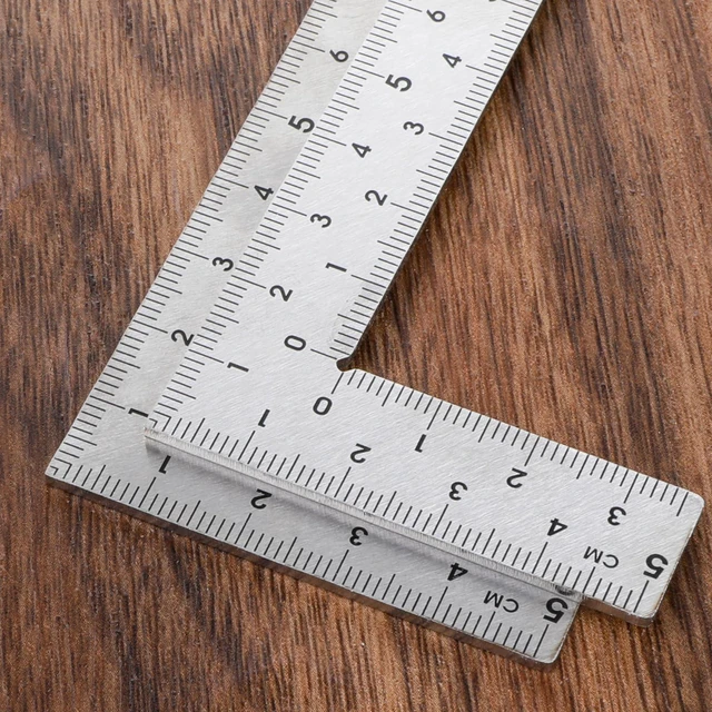 Alt view image 7 of 7 - 2pcs Stainless Steel L Shaped Ruler 90 Degree Right Angle Double Sided Ruler Sliver Metal Square Right Angle Rulers with Clear Scale Square Framing Measuring Tool for Engineer 2 inch by 4 inch