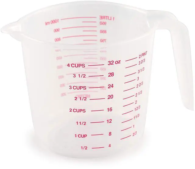 Main image of 4-Cup Capacity Plastic Measuring Cup, Multicolor