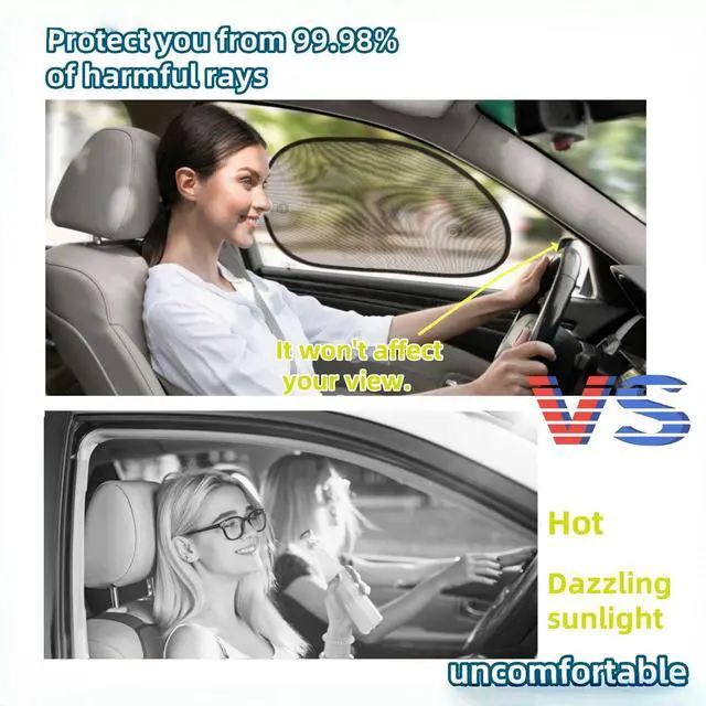 Alt view image 4 of 5 - 4 Packs 2025 New Car Window Shades for Side Window, Window Shade for Baby in Car with Suction Cups to Block UPF 50+ for Kids & Pets, Can Blocks 99.98% UVR, Fit Most of Cars