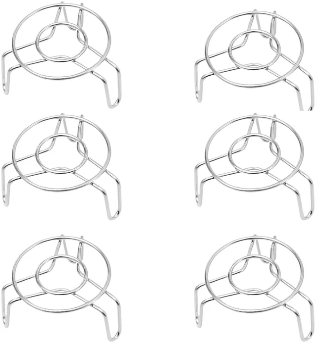 Main image of Mini Steaming Rack, 6 Pcs 2.3 Inch Round 304 Stainless Steel Steamer for Food Steaming, Cooling and Roasting Cooking in Kitchen and Outdoors (6)