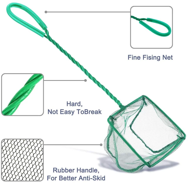 Alt view image 2 of 7 - 2 Pack Aquarium Fish Nets, DSSPORT 4 Inch Small Mesh Fish Catch Nets with Plastic Handle Green