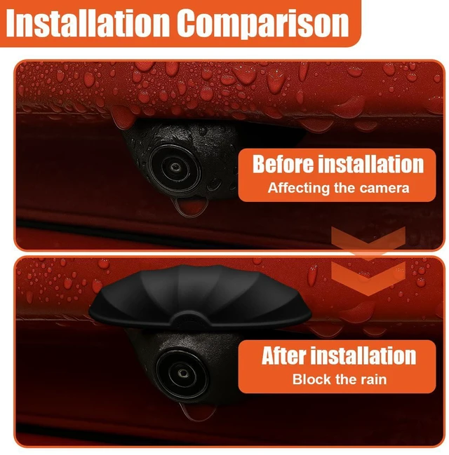 Alt view image 4 of 6 - Car Rear View Camera Protection, Silicone Anti-Rain Waterproof Reversing Camera Cover for Clear Image, Automotive Backup Cameras Modification Accessories for Car, Truck (Black)