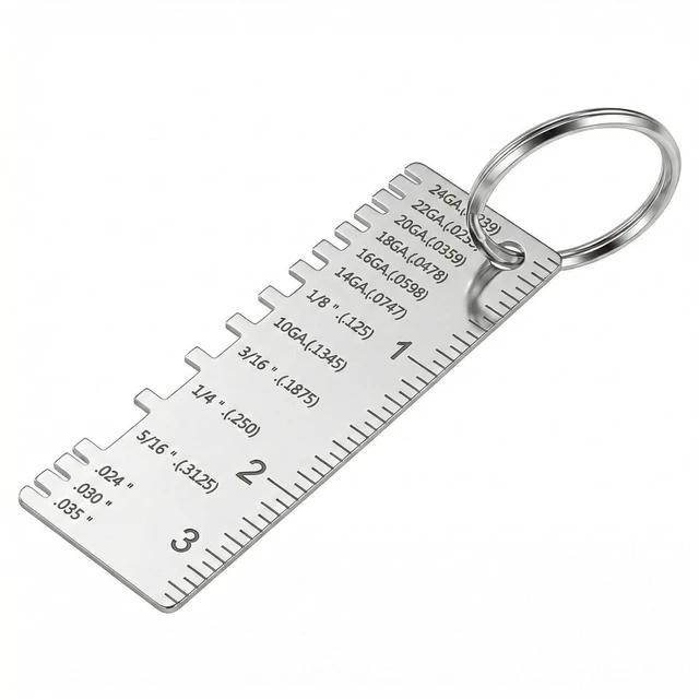 Main image of Metal Sheet Thickness Gauge Stainless Steel Wire Size Gauge Tool | Double Sided Thickness Measuring Welding Tool Plated Size Inspection Tool