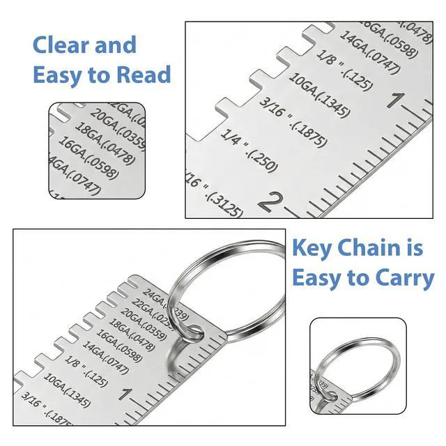 Alt view image 4 of 7 - Metal Sheet Thickness Gauge Stainless Steel Wire Size Gauge Tool | Double Sided Thickness Measuring Welding Tool Plated Size Inspection Tool