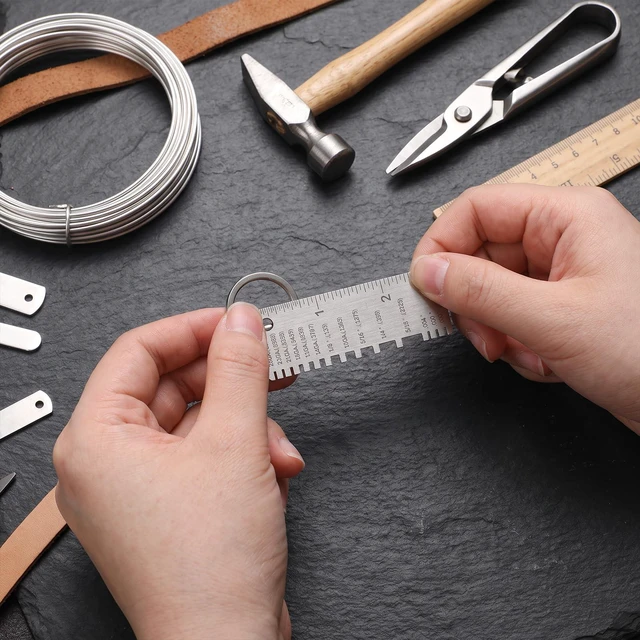 Alt view image 6 of 7 - Metal Sheet Thickness Gauge Stainless Steel Wire Size Gauge Tool | Double Sided Thickness Measuring Welding Tool Plated Size Inspection Tool