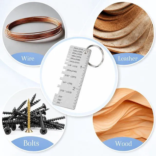 Alt view image 7 of 7 - Metal Sheet Thickness Gauge Stainless Steel Wire Size Gauge Tool | Double Sided Thickness Measuring Welding Tool Plated Size Inspection Tool