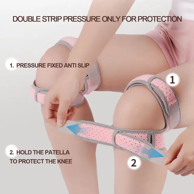 Alt view image 6 of 7 - Patella Knee Brace for Women & Men, Patellar Tendon Support Strap for Running, Basketball, Tennis, Gym, Relief for Meniscus Tear, Arthritis, Injury Recovery (1, Pink)
