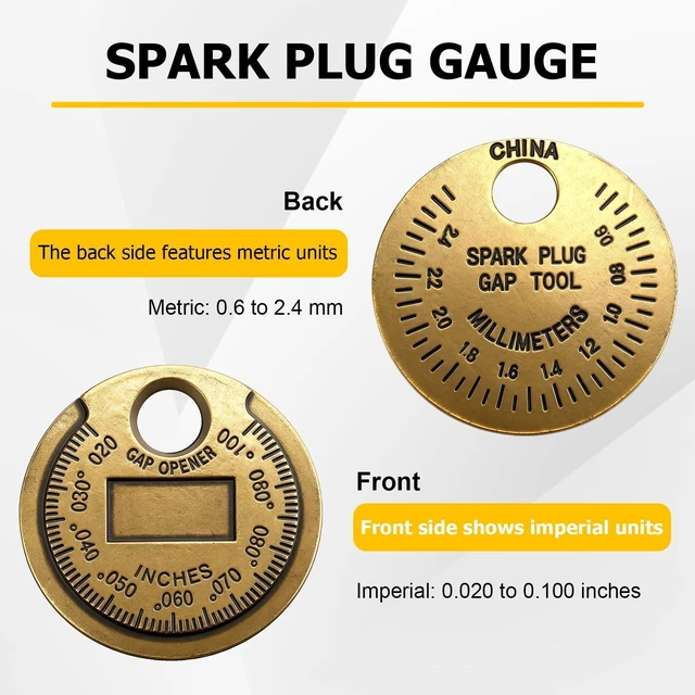 Alt view image 5 of 7 - 2PCS Spark Plug Measuring Tool, Zinc Alloy Spark Plug Gap Gauge Tool | Precise 0.020-0.100" Scale for Quick Gap Measurement and Tuning on Cars, Bikes, and Mowers