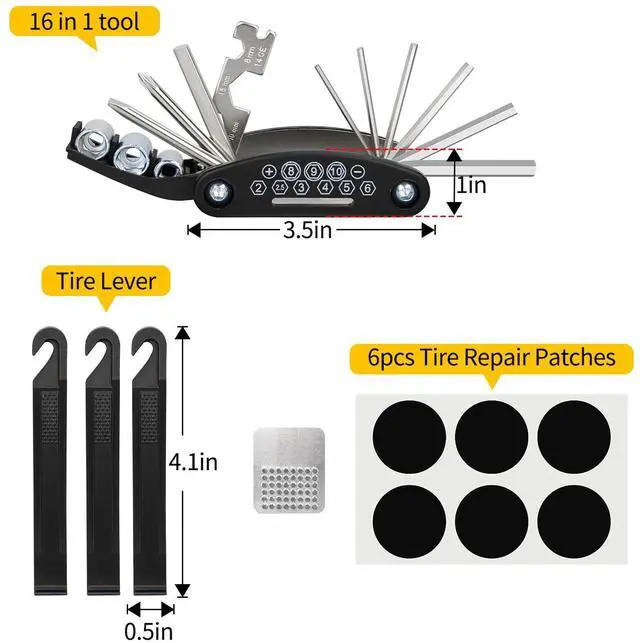 Alt view image 2 of 7 - Bike Repair Kit, Bike Tire Repair Tool Kit for Mountain Bike and Road Bike
