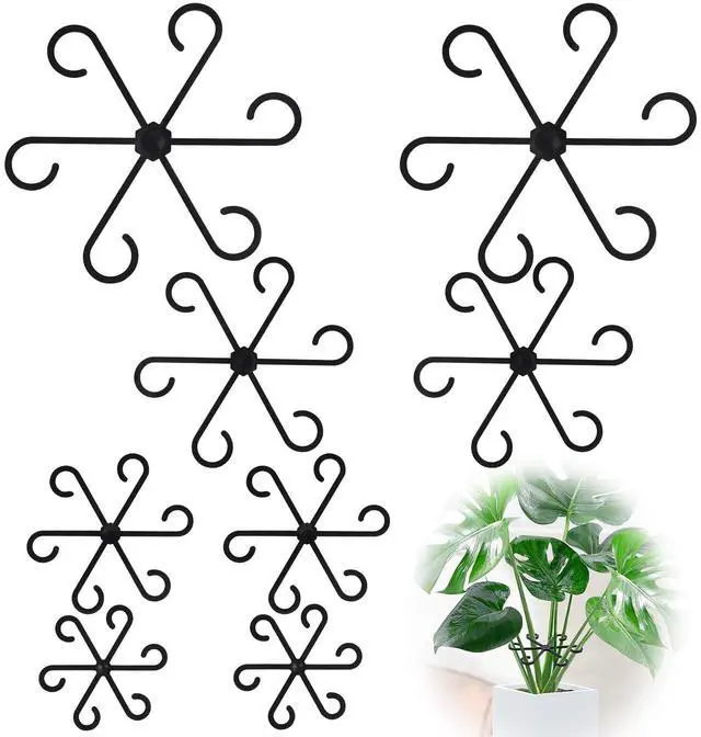 Main image of 8PCS Plant Stem Support, Monstera Plant Support Clips for Indoor Plants | 4 Sizes Reusable Black Plant Stabilizer for Monstera, Pothos, Vines and Indoor Plants, A Practical Indoor Plant Accessory