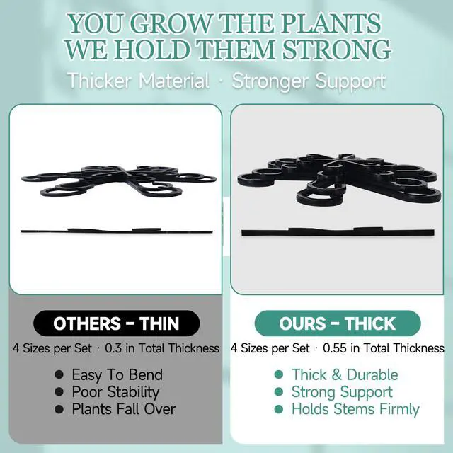 Alt view image 2 of 7 - 8PCS Plant Stem Support, Monstera Plant Support Clips for Indoor Plants | 4 Sizes Reusable Black Plant Stabilizer for Monstera, Pothos, Vines and Indoor Plants, A Practical Indoor Plant Accessory
