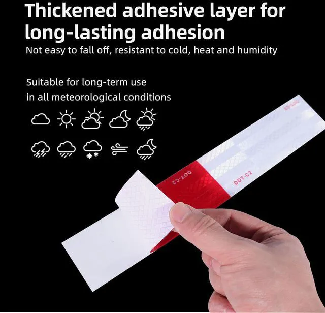 Alt view image 5 of 7 - High Visibility Reflective Tape, Waterproof Red and White Conspicuity Safety Tape for Trailer, Outdoor, Cars, Trucks 2 Inch x 30 Feet