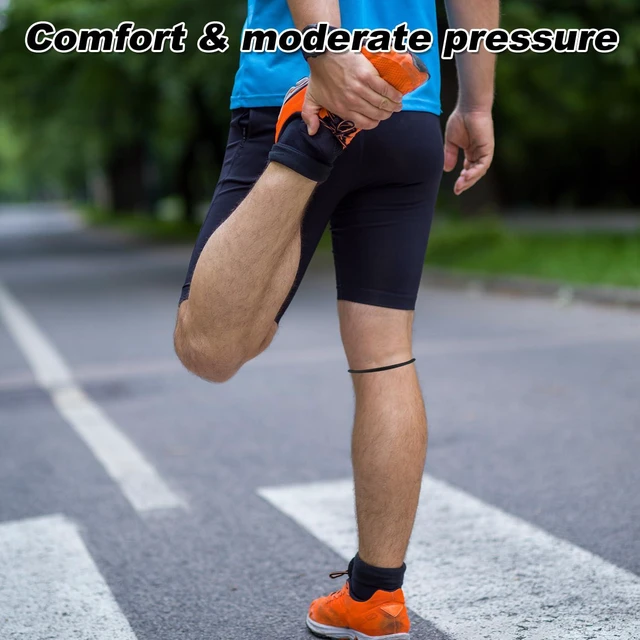 Alt view image 3 of 7 - Gosknor 2pcs Patellar Tendon Support Strap Knee Band, Silicone Patella Knee Brace Elastic Band for Basketball Running Hiking Jumpers Soccer Volleyball Sports Women Men Accessories (Black)