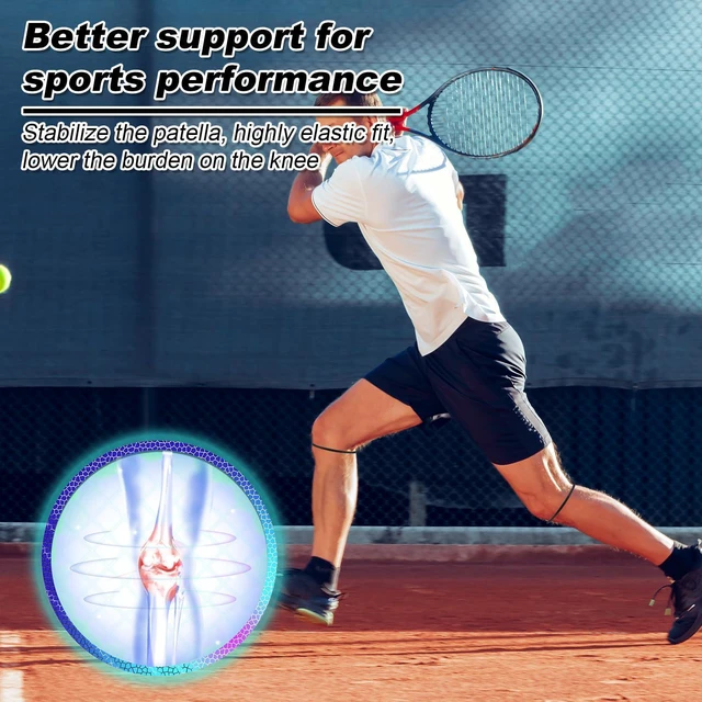 Alt view image 5 of 7 - Gosknor 2pcs Patellar Tendon Support Strap Knee Band, Silicone Patella Knee Brace Elastic Band for Basketball Running Hiking Jumpers Soccer Volleyball Sports Women Men Accessories (Black)