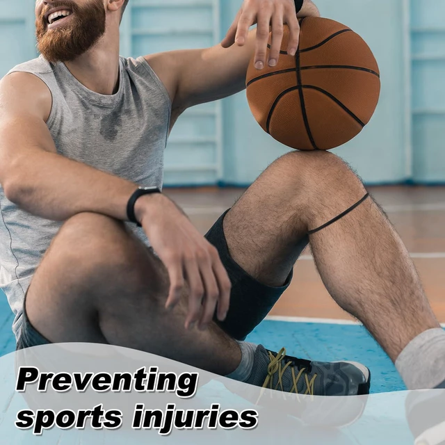 Alt view image 6 of 7 - Gosknor 2pcs Patellar Tendon Support Strap Knee Band, Silicone Patella Knee Brace Elastic Band for Basketball Running Hiking Jumpers Soccer Volleyball Sports Women Men Accessories (Black)