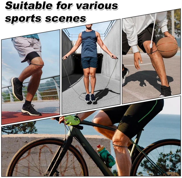 Alt view image 7 of 7 - Gosknor 2pcs Patellar Tendon Support Strap Knee Band, Silicone Patella Knee Brace Elastic Band for Basketball Running Hiking Jumpers Soccer Volleyball Sports Women Men Accessories (Black)