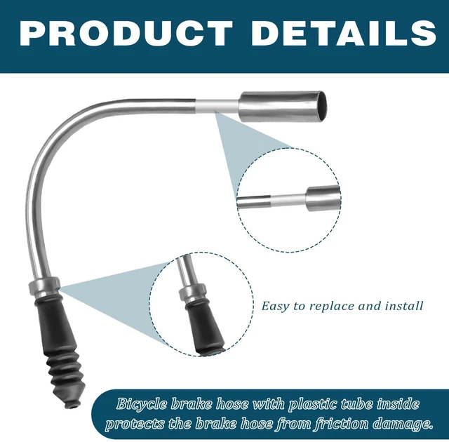 Alt view image 5 of 7 - Bike V Brake Noodle Cable Guide Set, with 4 Pcs Bicycle Brake Cable Guide Pipe, and 4 Pcs Rubber Boots, for Mountain and Road Bicycles