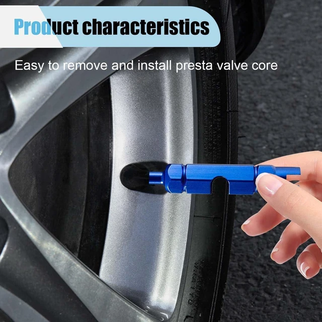 Alt view image 4 of 6 - Bicycle Valve Core Remover Tool Kit for Presta and Schrader Valve, Car Bike Valve Core Repair Tightening Tool with 12PCS Valve Cores Brass Replacement