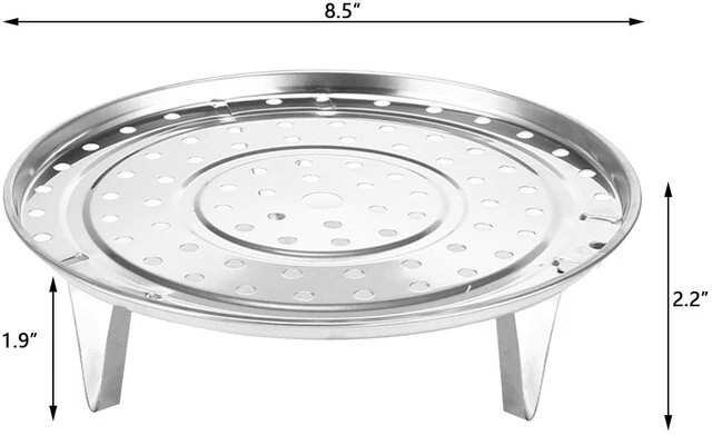 Alt view image 2 of 7 - Stainless Steel 8.5 inch Steamer Basket with Removable Stand for Instant Pot Steamer Cooking, Silver 1PC