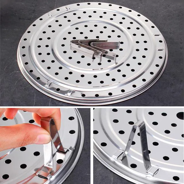 Alt view image 3 of 7 - Stainless Steel 8.5 inch Steamer Basket with Removable Stand for Instant Pot Steamer Cooking, Silver 1PC