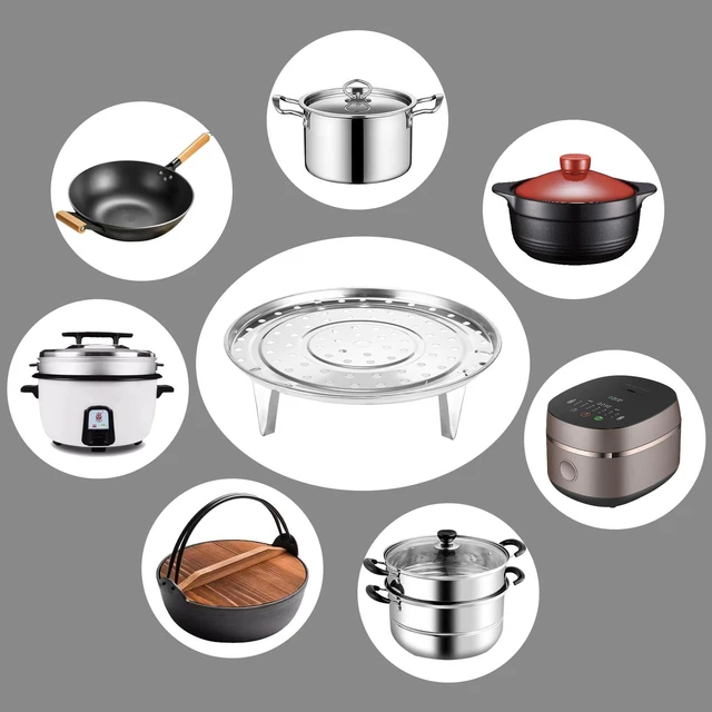 Alt view image 5 of 7 - Stainless Steel 8.5 inch Steamer Basket with Removable Stand for Instant Pot Steamer Cooking, Silver 1PC