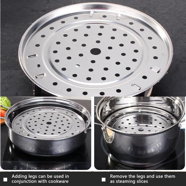 Alt view image 7 of 7 - Stainless Steel 8.5 inch Steamer Basket with Removable Stand for Instant Pot Steamer Cooking, Silver 1PC