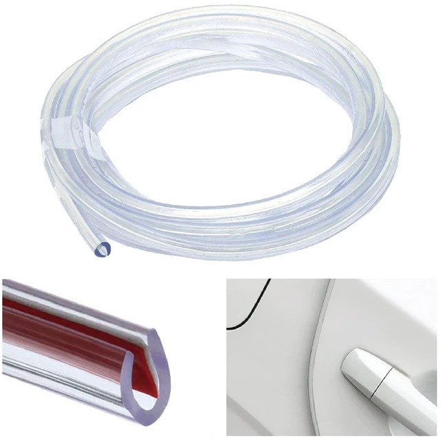 Main image of Car Door Edge Guards, 16ft Clear Chrome Universal U Shape Rubber Sealed Door Edge Protection Fit for Most Car
