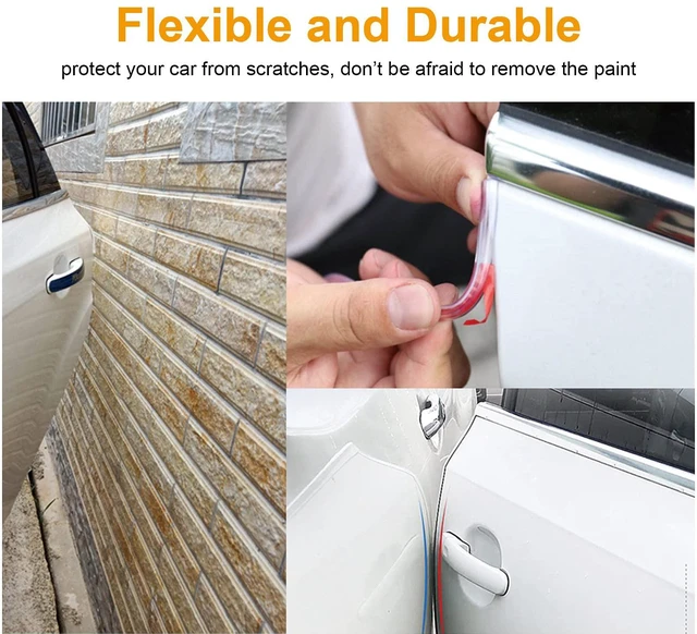 Alt view image 3 of 7 - Car Door Edge Guards, 16ft Clear Chrome Universal U Shape Rubber Sealed Door Edge Protection Fit for Most Car