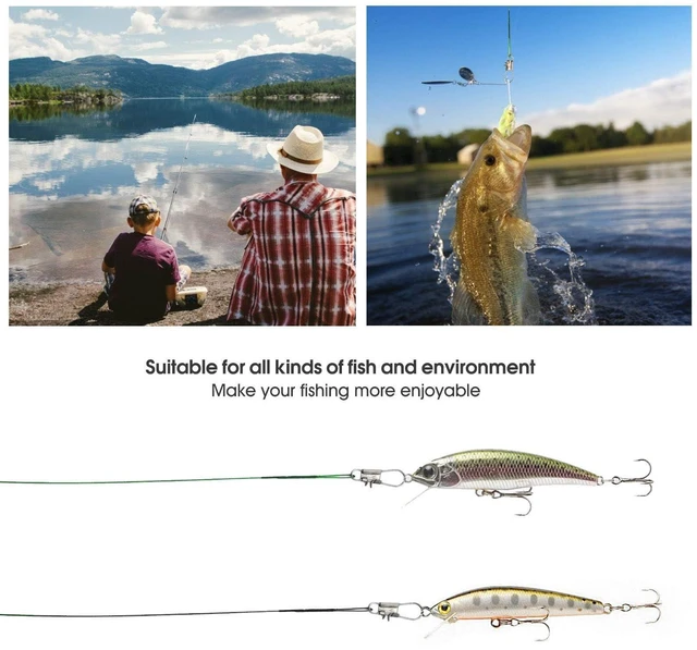 Alt view image 2 of 7 - Stainless Steel Fishing Leaders with Swivels Clips 31LB Saltwater Line | Fishing leader line set with stainless steel wire, swivels and clips, 6-12 inch sizes for saltwater freshwater fishing