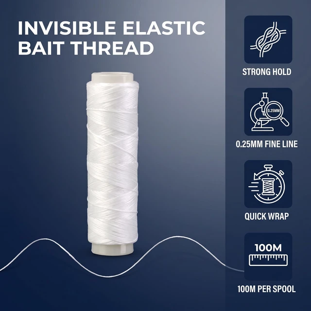 Alt view image 3 of 7 - White Fishing Bait Thread Stretchy Fishing Line Fishing Thread Nylon Elastic Invisible Magic Fishing Line Clear String Tool Accessories Hunting