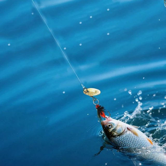 Alt view image 5 of 7 - 5-Pack Artificial Fly Fishing Lures with Spinner Blades, Ideal for Bass, Trout, Sunfish & Pike Fishing