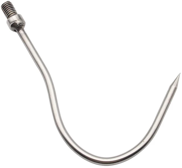 Alt view image 2 of 7 - Fishing Harpoon, Stainless Steel Barbed Spear With Aluminum Alloy Rod Gig Gaff, 8mm Screw for Outdoor Landing Large Fish Frog (D-Prong)
