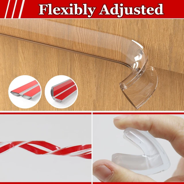 Alt view image 4 of 7 - Corner Protector Baby Proofing with 4 Corners Protector, Self-Adhesive Furniture Corner Guard & Edge Safety Bumpers, Table Edge Corner Protectors Covers (0.8in Wide, 6.6ft with 4 Corners)