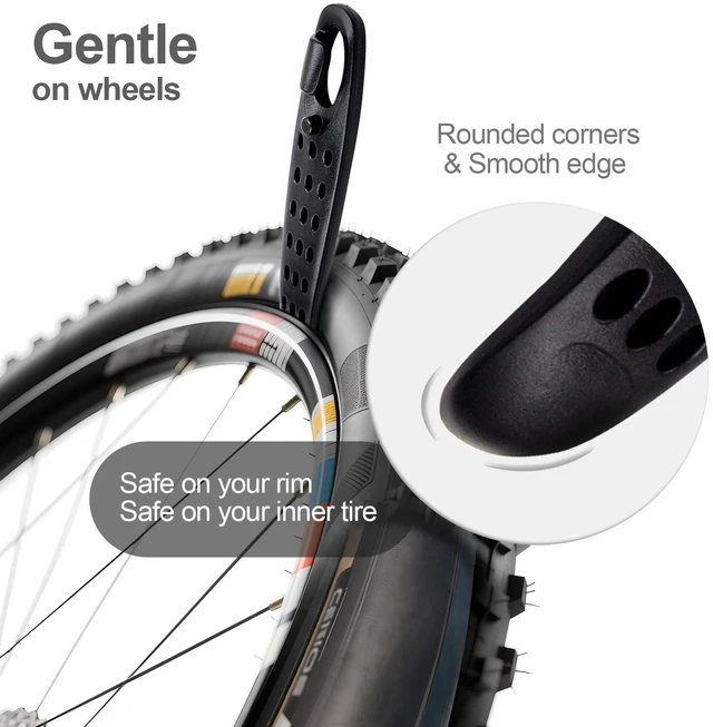 Alt view image 2 of 7 - Ultra Strong Bicycle Tyre Levers, 2 Sets Compact Bike Tire Repair Kit, Sturdy Plastic Bike Tire Spoons Set, Reliable Cycling Changing Tools, Quick Repair Pry Bar Lever Kits, Red, Black