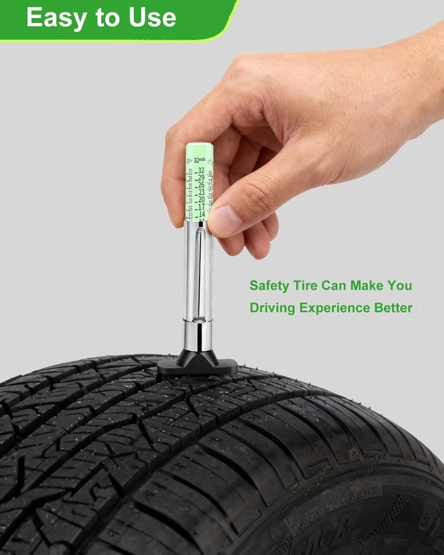 Alt view image 6 of 7 - Tire Tread Depth Gauge, Fluorescent Color-Coded Tread Depth Gauge in 1/32 Inch,Pocket Clip Tyre Wear Measure Tool for Car, Semi Truck, Motorcycle Tire Check, Glow-in-The-Dark(Pack of 2)