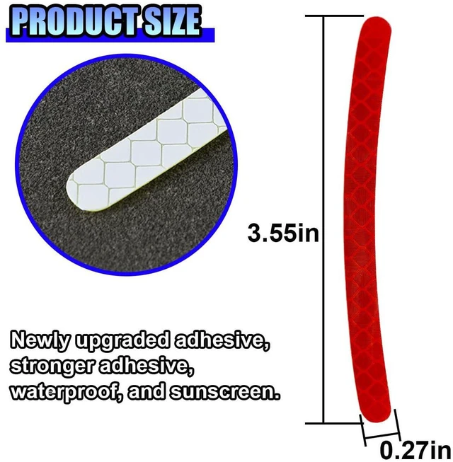 Alt view image 2 of 6 - 22PCS Car Wheel Stripe Reflective Stickers (Red) | Anti-Scratch Rim Decals for Vehicles, Night Safety Warning Tape Decal, Car Wheel Decorative Stripe Stickers for Most Cars