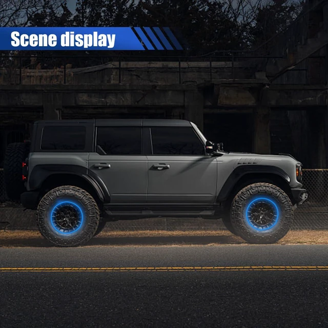 Alt view image 3 of 6 - 16PCS 17''-19'' Reflective Wheel Rim Stripe Decal Sticker, Universal Night Safety Tape Reflective Stickers, Waterproof Tire Rim Decoration Stripe Decals for Motorcycle, Car, Bicycle (Blue)