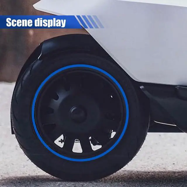Alt view image 5 of 6 - 16PCS 17''-19'' Reflective Wheel Rim Stripe Decal Sticker, Universal Night Safety Tape Reflective Stickers, Waterproof Tire Rim Decoration Stripe Decals for Motorcycle, Car, Bicycle (Blue)