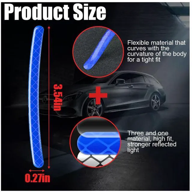 Alt view image 2 of 7 - 20PCS Car Wheel Stripe Reflective Stickers Decals, Blue | Car Wheel Night Safety Warning Decals Anti-Scratch Reflective Rim Stickers, Decorative Decals for Motorcycles, Bicycles