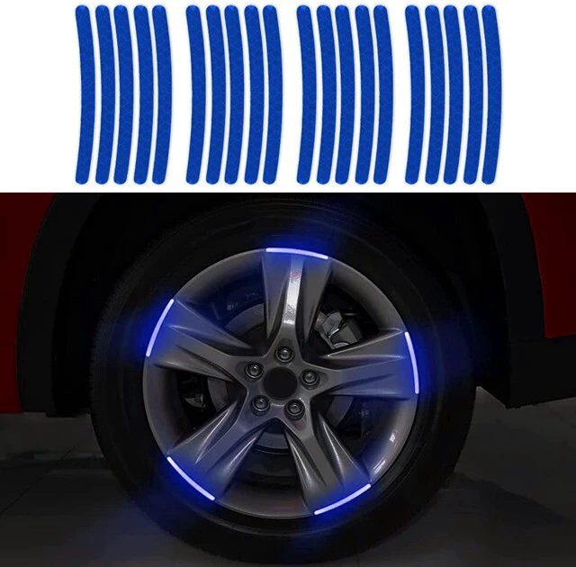 Main image of Car Wheel Reflective Decorative Strip, Night Safety Warning Stickers, 20PCS | Anti-Scratch Rim Decals for Cars, Motorcycles, Bicycles, Automotive Exterior Tire Rims Sticker Accessories